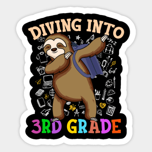 Dabbing Into 3rd Grade Sloth Shirt Back To School Gifts Sticker